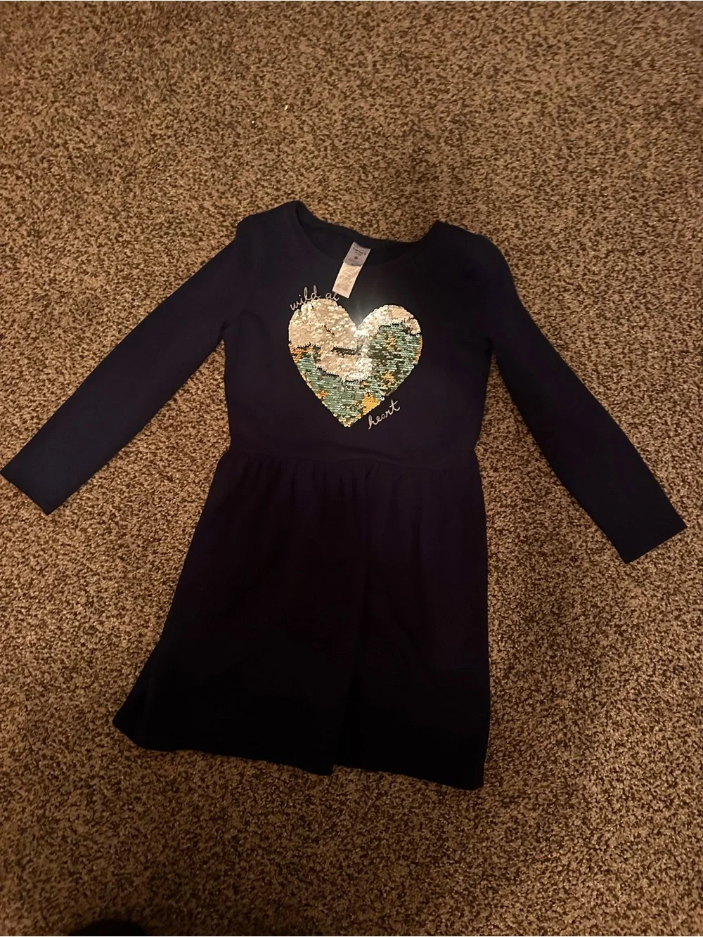 Gymboree Black Dress with Bright Pink Floral Print